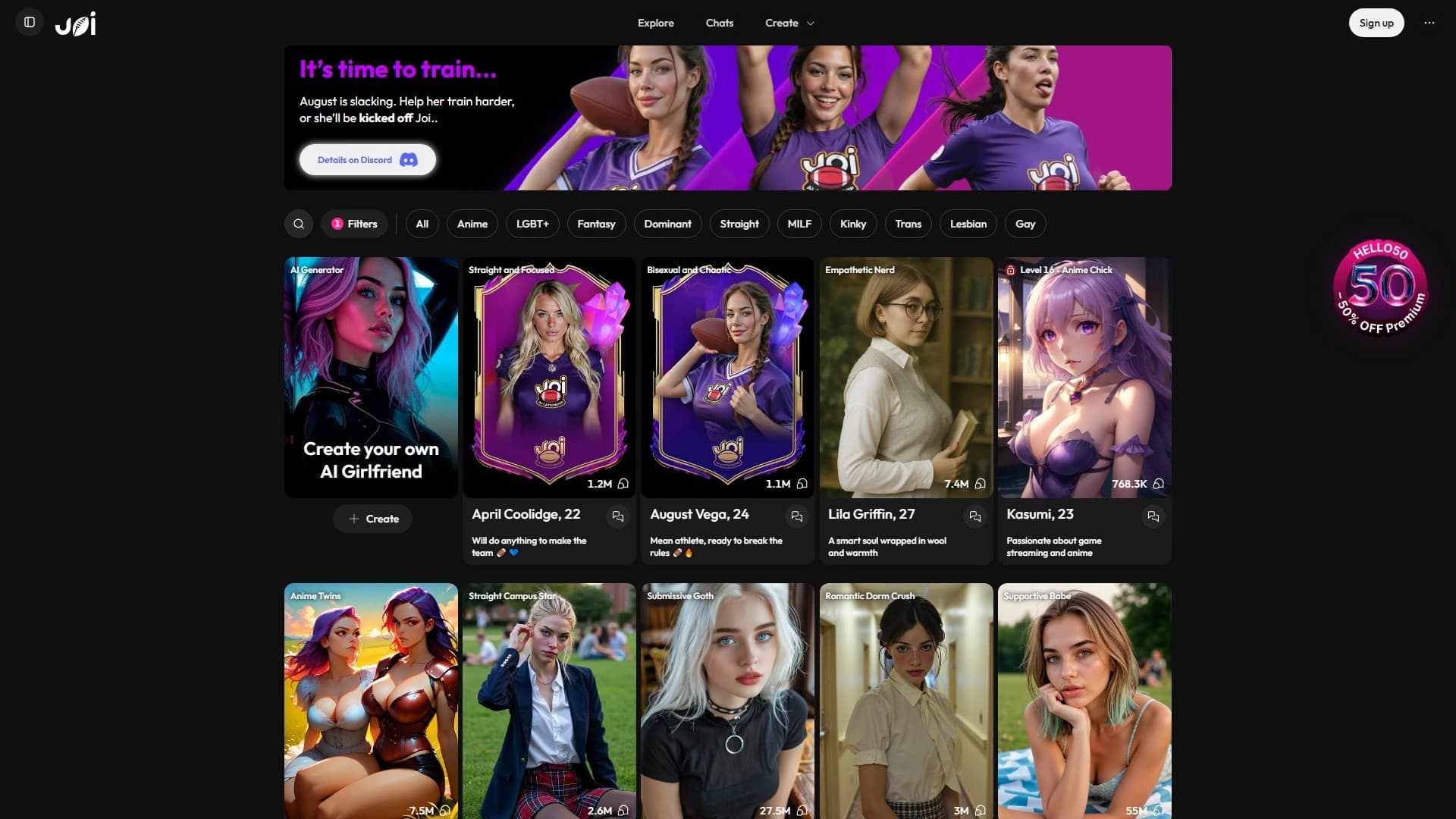 Joi AI chat app screenshot preview